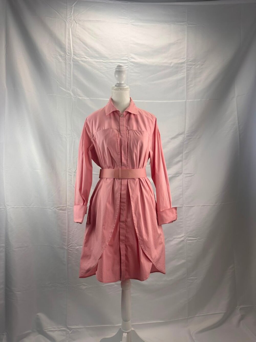 HALSTON HERITAGE Belted Shirt Dress – Large